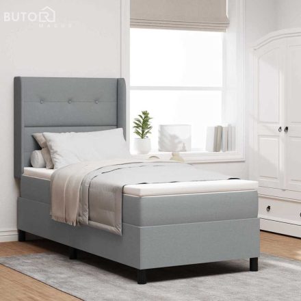 vidaXL Boxrugós ágy matracmal Világosszürke 80 x 200 cm szövet