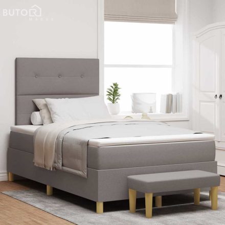 vidaXL Boxrugós ágy matracmal fejtámlával Tópszínű 120 x 190 cm szövet