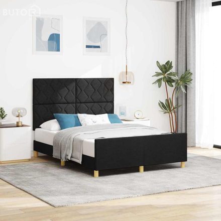 vidaXL Fekete Ágykeret 160x200 cm Szövet