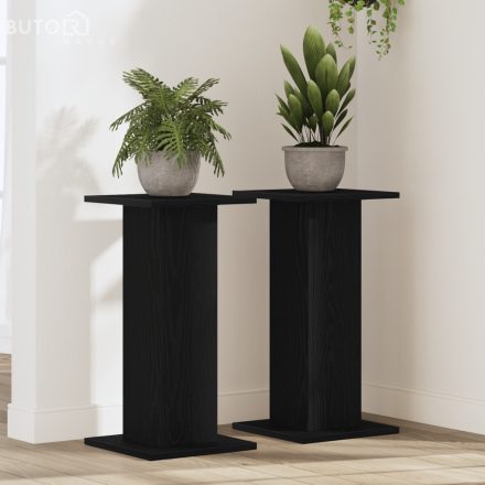 vidaXL Hangfal állvány 2 db Fekete tölgy 30x30x60 cm Műanyag