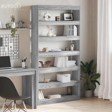 vidaXL Könyvespolc Szürke sonoma 100 x 30 x 198 cm Faanyag