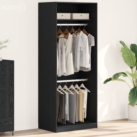 vidaXL Fekete Tölgy Ruhásszekrény 80x50x200 cm Műgyanta