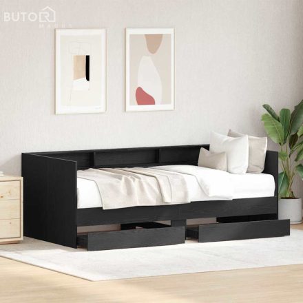 vidaXL Nappali ágy fiókokkal Beton szürke 90x200 cm Műanyag fa