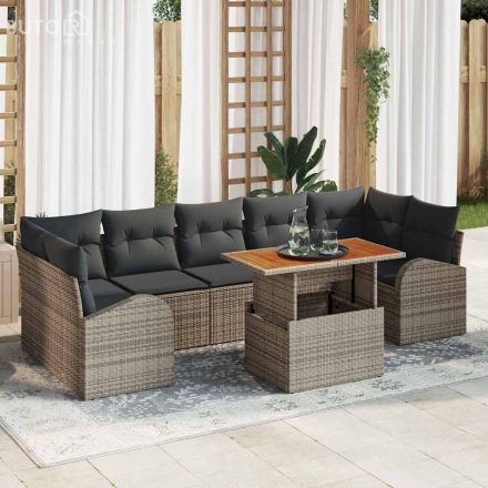vidaXL Kerti Kanapé Szett párnával 8 pcs Szürke 100 x 55 x 73 cm