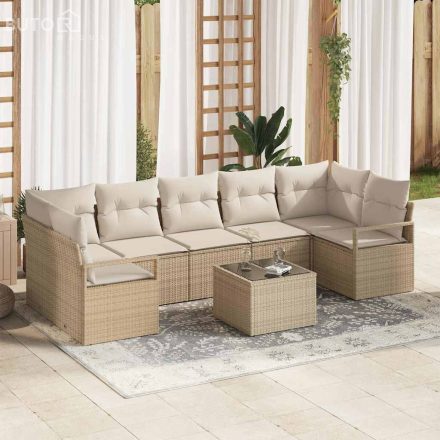 vidaXL Kerti Kanapé Szett párnával 8 pcs Beige, Krém 55 x 55 x 37 cm
