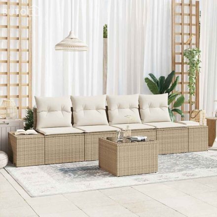 vidaXL Kerti Kanapé Szett párnával 5 pcs Beige, Krém 55 x 55 x 37 cm