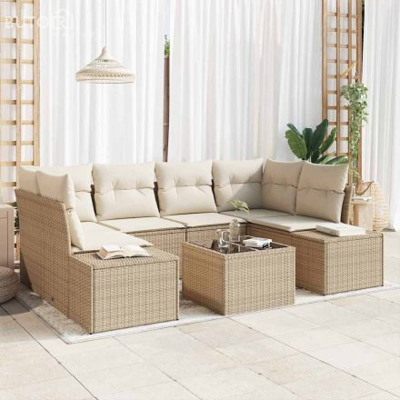 vidaXL Kerti Kanapé Szett párnával 7 pcs Beige, Krém 55 x 55 x 37 cm