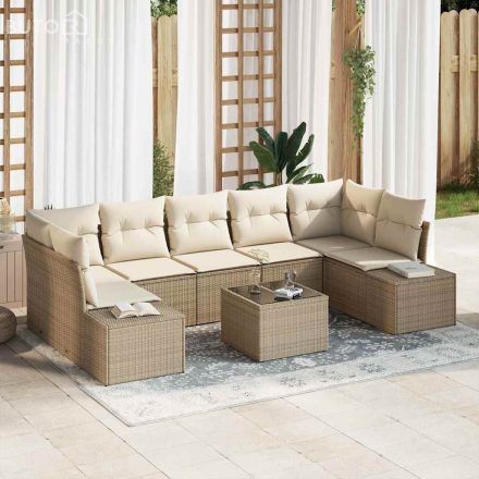 vidaXL Kerti Kanapé Szett párnával 8 pcs Beige, Krém 55 x 55 x 37 cm