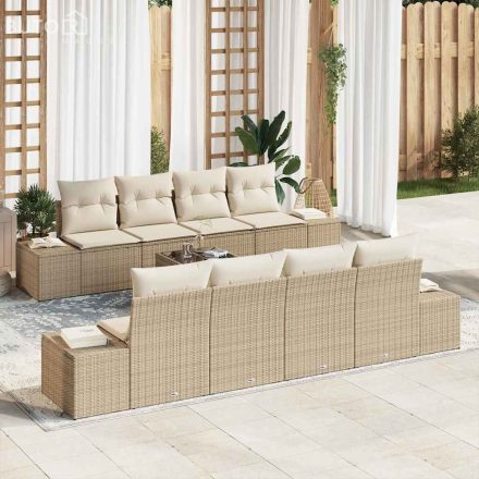 vidaXL Kerti Kanapé Szett párnával 7 pcs Beige, Krém 55 x 55 x 37 cm