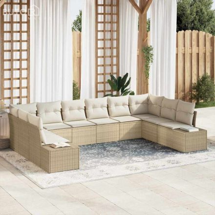 vidaXL Kerti Kanapé Szett 10 pcs bézs és krémszínű 344 x 209 x 85 cm