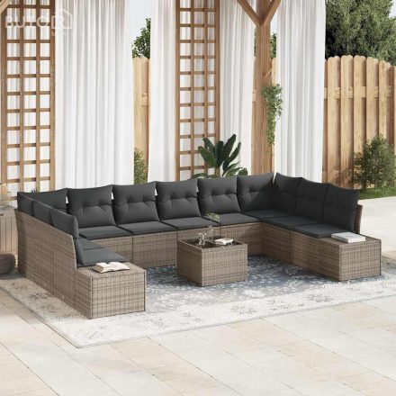vidaXL Kerti Kanapé Szett 11 pcs Szürke 344 x 209 x 85 cm Poli rattan