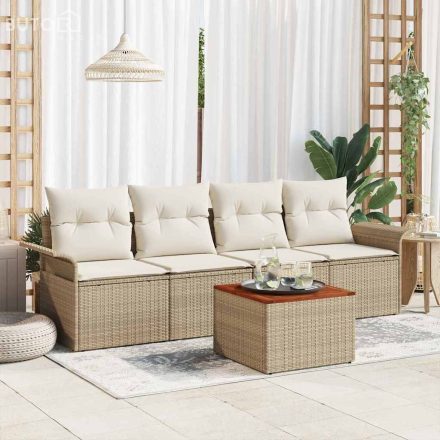 vidaXL Kerti Kanapé Szett párnával 5 pcs Beige, Krém 55 x 55 x 37 cm