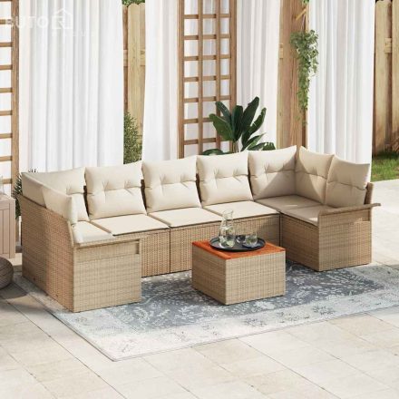 vidaXL Kerti Kanapé Szett párnával 8 pcs Beige, Krém 55 x 55 x 37 cm