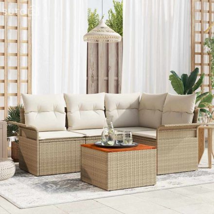 vidaXL Kerti Kanapé Szett párnával 5 pcs Beige, Krém 55 x 55 x 37 cm