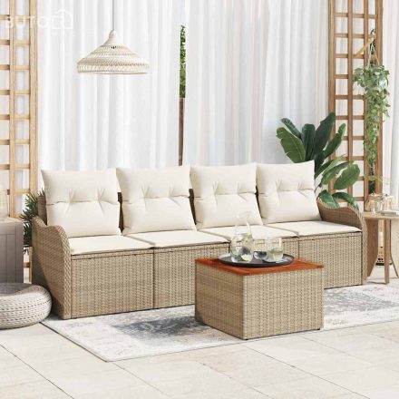 vidaXL Kerti Kanapé Szett párnával 5 pcs Beige, Krém 55 x 55 x 37 cm