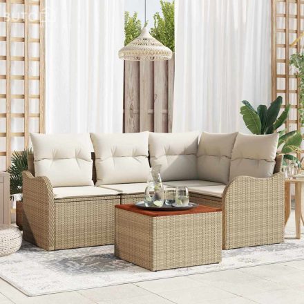 vidaXL Kerti Kanapé Szett 5 pcs Beige, fehér