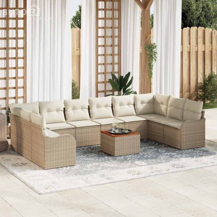 vidaXL Kerti Kanapé Szett 11 pcs Beige, fehér