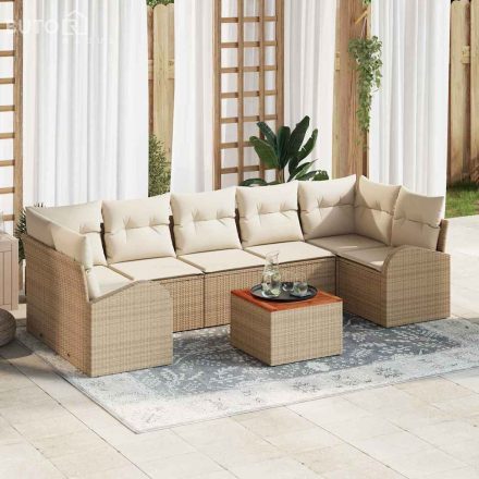 vidaXL Kerti Kanapé Szett 8 pcs Beige, fehér
