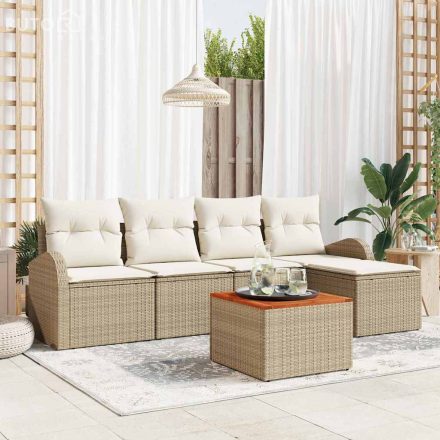 vidaXL Kerti Kanapé Szett 6 pcs Beige, fehér