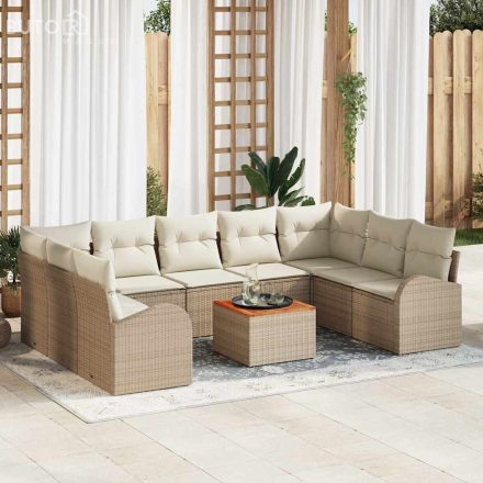 vidaXL Kerti Kanapé Szett 10 pcs Beige, fehér