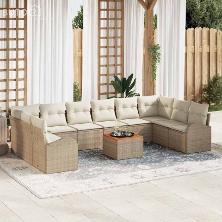vidaXL Kerti Kanapé Szett 11 pcs Beige, fehér