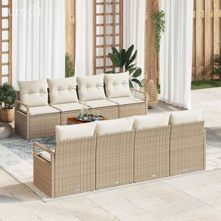 vidaXL Kerti Kanapé Szett 9 pcs Beige, fehér Nagy