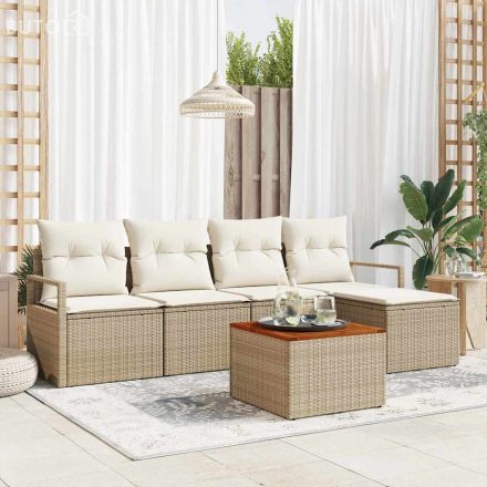 vidaXL Kerti Kanapé Szett 6 pcs Beige, fehér