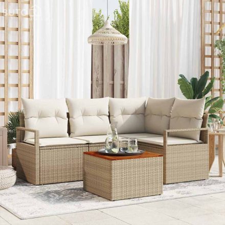 vidaXL Kerti Kanapé Szett 5 pcs Beige, fehér