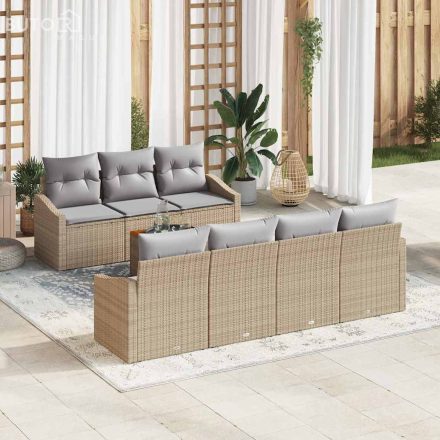 vidaXL Kerti Kanapé Szett 8 pcs Beige, világos szürke