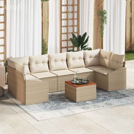 vidaXL Kerti Kanapé Szett 8 pcs Beige, fehér