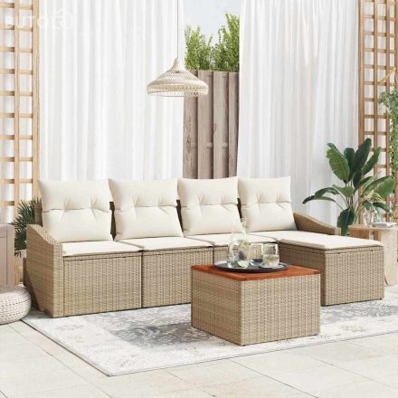 vidaXL Kerti kanapé szett 6 pcs Beige, fehér 55 x 55 x 37 cm