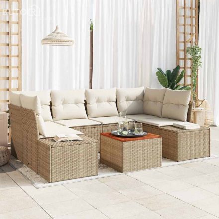 vidaXL Kerti Kanapé Szett 7 pcs Beige, fehér