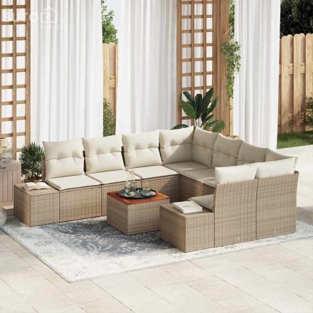 vidaXL Kerti Kanapé Szett 9 pcs Beige, fehér 55 x 55 x 37 cm