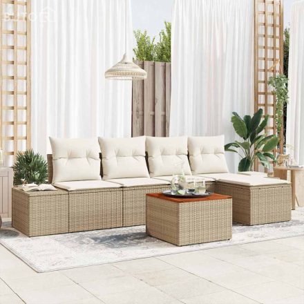 vidaXL Kerti Sofa Szett 6 pcs Beige és fehér