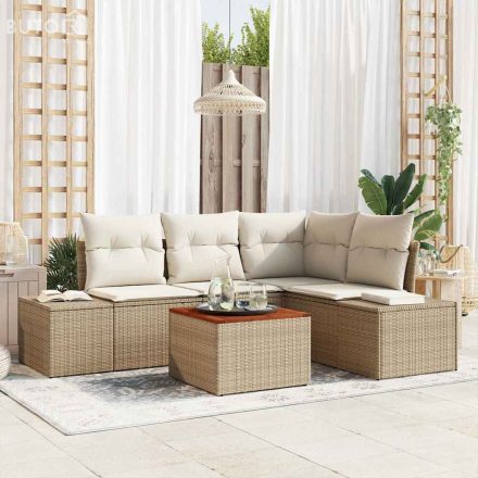 vidaXL Kerti kanapé szett 5 pcs Beige, fehér 55 x 55 x 37 cm