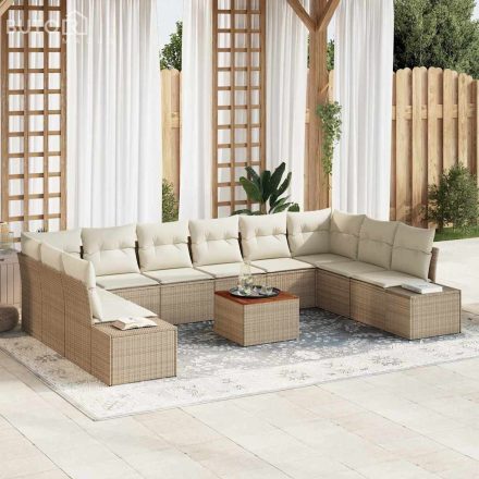 vidaXL Kerti Kanapé Szett 11 pcs Beige, fehér