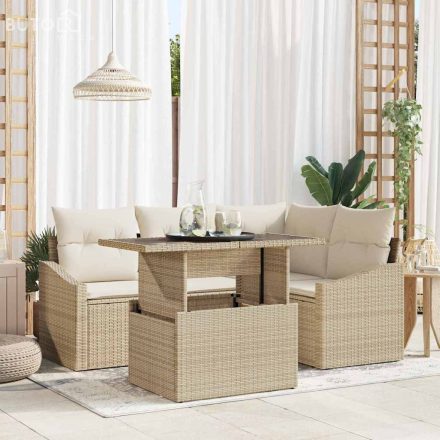 vidaXL Kerti Kanapé Szett párnával 5 pcs Beige, Krém 100 x 55 x 73 cm