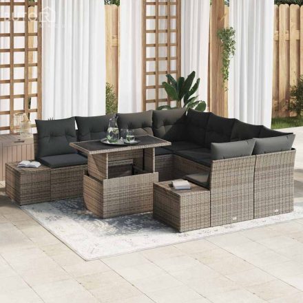 vidaXL Kerti Kanapé Szett párnával 9 pcs Szürke 100 x 55 x 73 cm