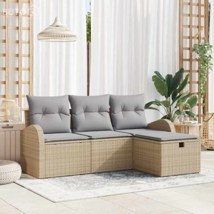 vidaXL Kerti Kanapé Szett párnával 4 pcs bézs és világosszürke