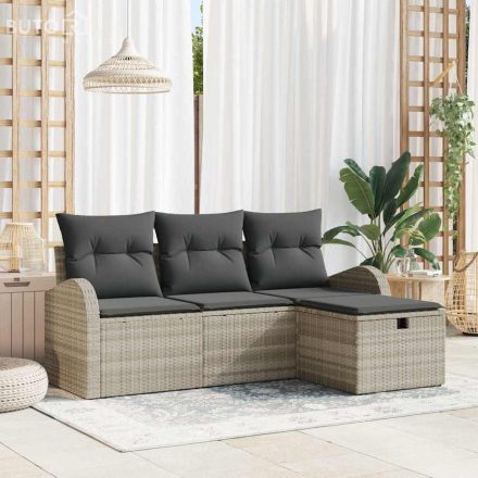 vidaXL Kerti Kanapé Szett 4 pcs Világosszürke 179 x 117 x 85 cm