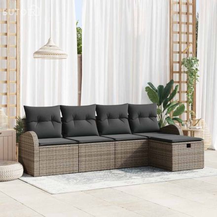 vidaXL Kerti Kanapé Szett 5 pcs Szürke 234 x 117 x 85 cm Poli rattan