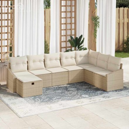 vidaXL Kerti Kanapé Szett 8 pcs Bézs 55 x 62 x 69 cm Poli rattan