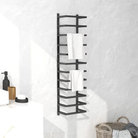 vidaXL fekete acél törölközőtartó 24 x 12 x 96 cm