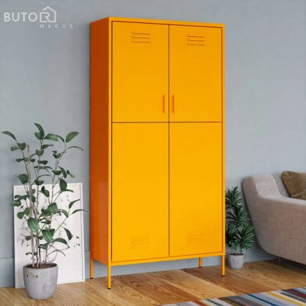 vidaXL mustársárga acél ruhásszekrény 90 x 50 x 180 cm