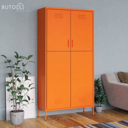 vidaXL narancssárga acél Ruhásszekrény 90 x 50 x 180 cm