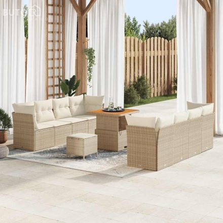 vidaXL Kerti Kanapé Szett 11 pcs bézs és krémszínű 80 x 80 x 71 cm