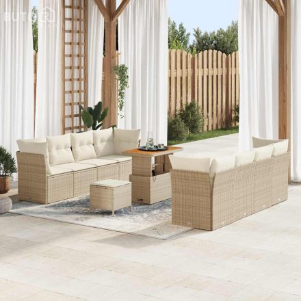 vidaXL Kerti Kanapé Szett 11 pcs bézs és krémszínű 90 x 55 x 71 cm