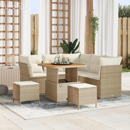 vidaXL Kerti Kanapé Szett 8 pcs bézs és krémszínű 80 x 80 x 71 cm