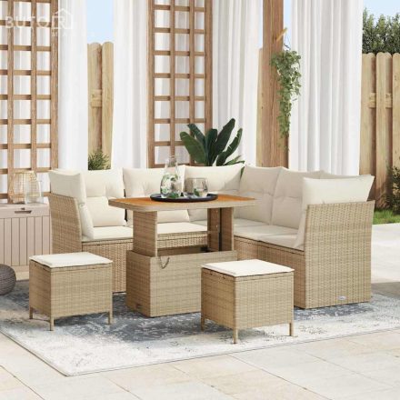 vidaXL Kerti Kanapé Szett 8 pcs bézs és krémszínű 90 x 55 x 71 cm