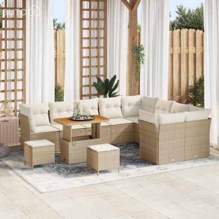 vidaXL Kerti Kanapé Szett 12 pcs bézs és krémszínű 90 x 55 x 71 cm